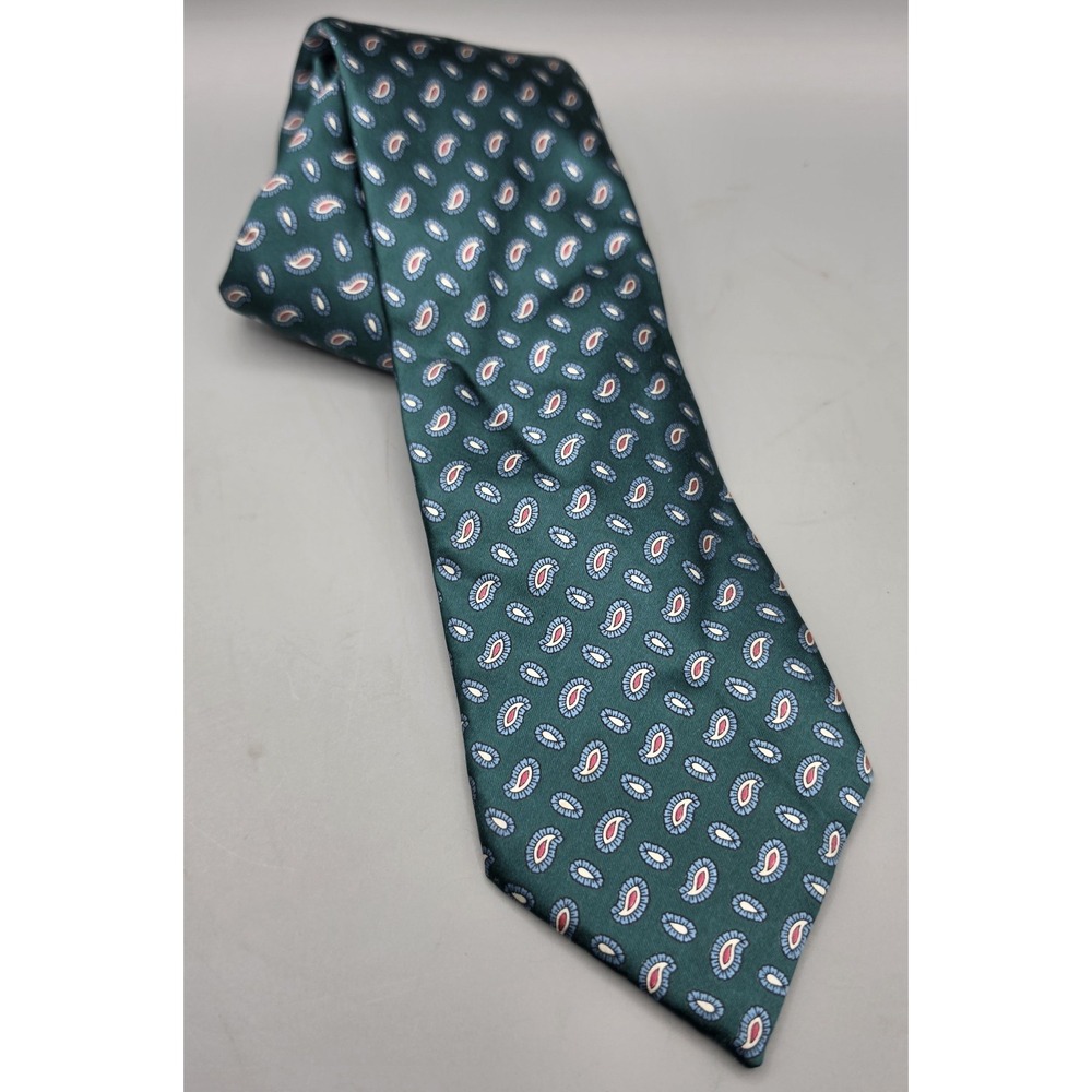GANT Men's Silk Tie Green Teal Paisley Blue Red Classic Neck Tie 3.5" - Picture 6 of 8